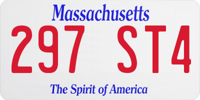 MA license plate 297ST4