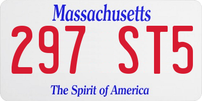 MA license plate 297ST5