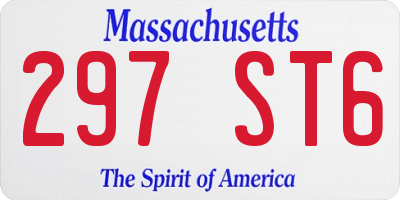 MA license plate 297ST6