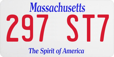 MA license plate 297ST7