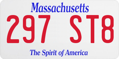 MA license plate 297ST8