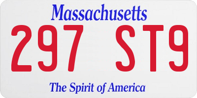 MA license plate 297ST9