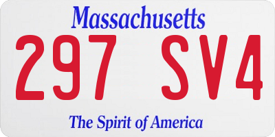 MA license plate 297SV4