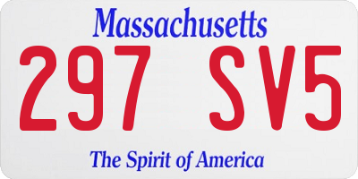MA license plate 297SV5