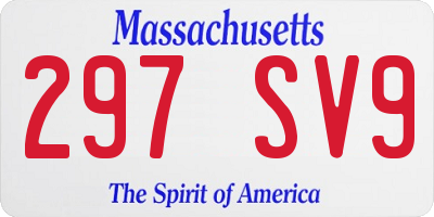 MA license plate 297SV9