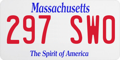 MA license plate 297SW0