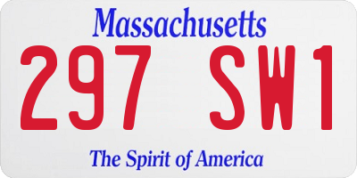 MA license plate 297SW1