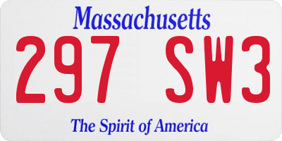 MA license plate 297SW3