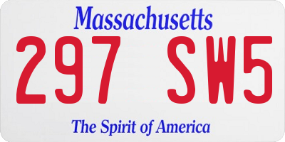 MA license plate 297SW5