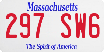 MA license plate 297SW6
