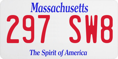 MA license plate 297SW8