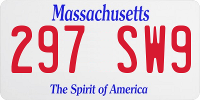 MA license plate 297SW9