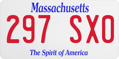MA license plate 297SX0