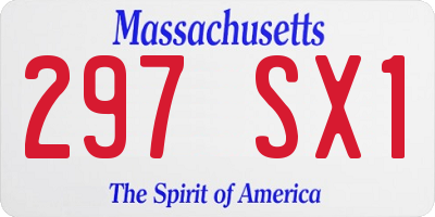MA license plate 297SX1