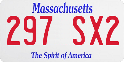 MA license plate 297SX2