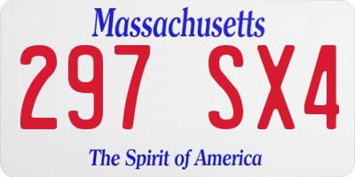 MA license plate 297SX4
