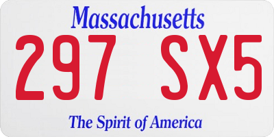 MA license plate 297SX5