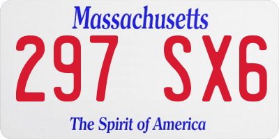 MA license plate 297SX6