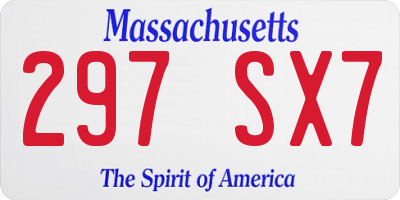 MA license plate 297SX7