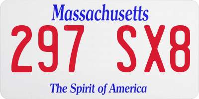 MA license plate 297SX8