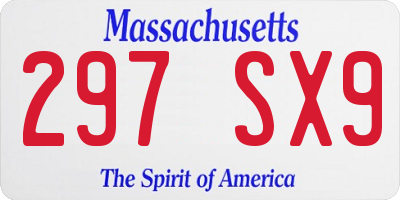 MA license plate 297SX9