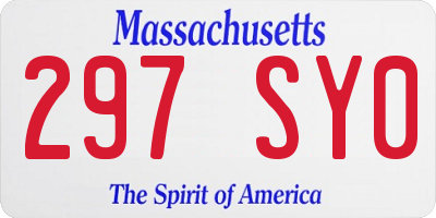 MA license plate 297SY0
