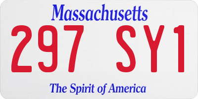 MA license plate 297SY1
