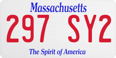 MA license plate 297SY2