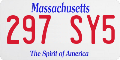 MA license plate 297SY5