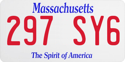MA license plate 297SY6