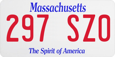 MA license plate 297SZ0