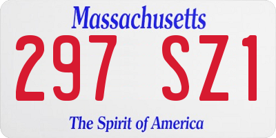 MA license plate 297SZ1