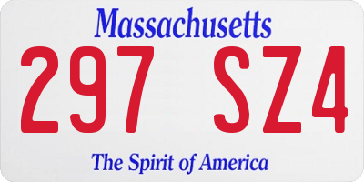 MA license plate 297SZ4