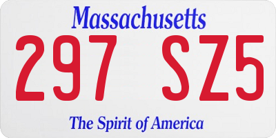 MA license plate 297SZ5