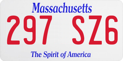 MA license plate 297SZ6