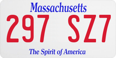 MA license plate 297SZ7
