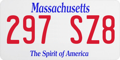 MA license plate 297SZ8
