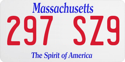 MA license plate 297SZ9