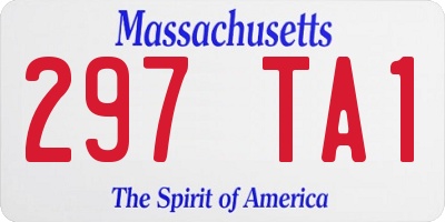 MA license plate 297TA1