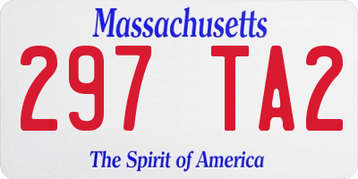 MA license plate 297TA2