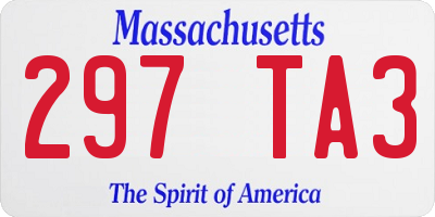 MA license plate 297TA3