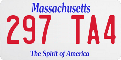 MA license plate 297TA4