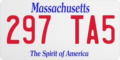 MA license plate 297TA5