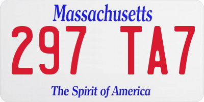 MA license plate 297TA7