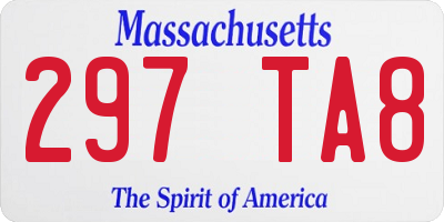 MA license plate 297TA8