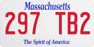 MA license plate 297TB2