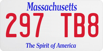 MA license plate 297TB8