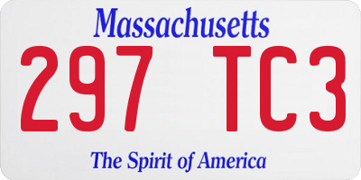 MA license plate 297TC3