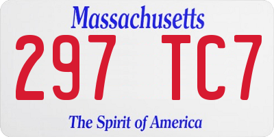 MA license plate 297TC7