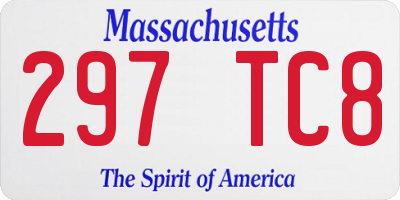MA license plate 297TC8